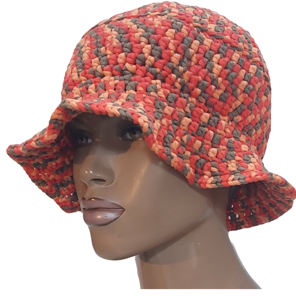 Bucket Hat Crocheted Multi-Colored. Never been worn.